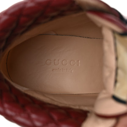Gucci Magnum Calfskin Nappa Quilted Lace Up Ankle Boots 36.5 Garnet Red 5 of 7