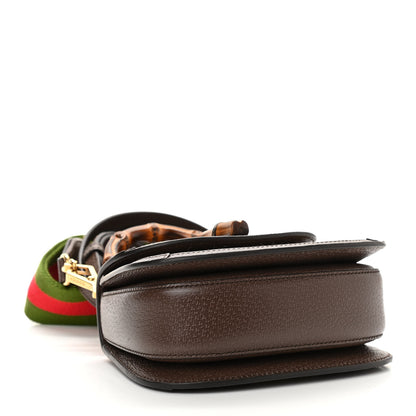 Gucci Monogram Jumbo GG Textured Dollar Calfskin Web Mini Bamboo 1947 Top Handle Bag Camel Ebony New Acero 4 of 12