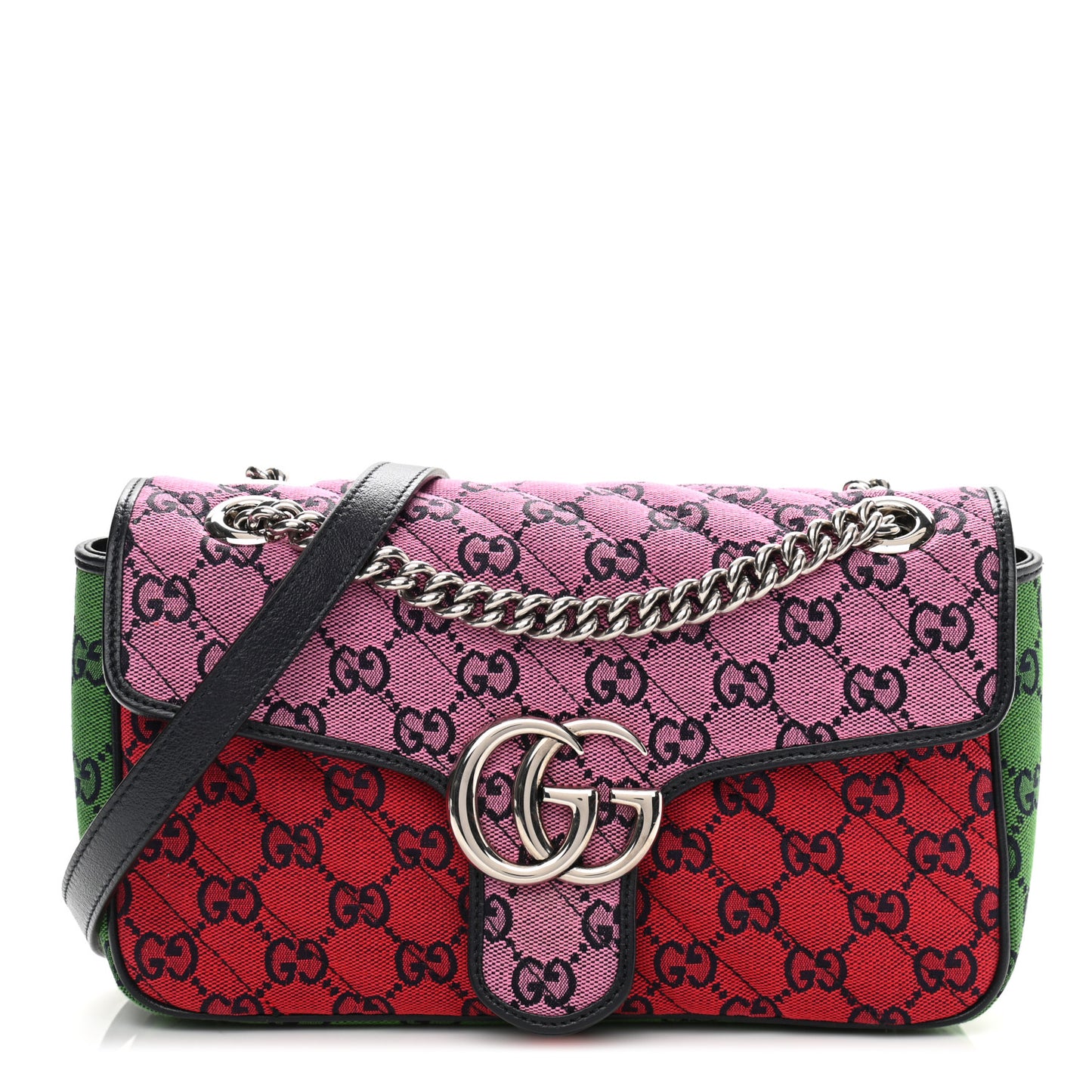 Monogram Multicolor Matelasse Diagonal Small GG Marmont Shoulder Bag Pink Blue Red Yellow Green