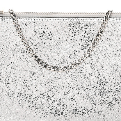 Christian Louboutin Metallic Textured Calfskin Loubila Chain Clutch Silver 6 of 11