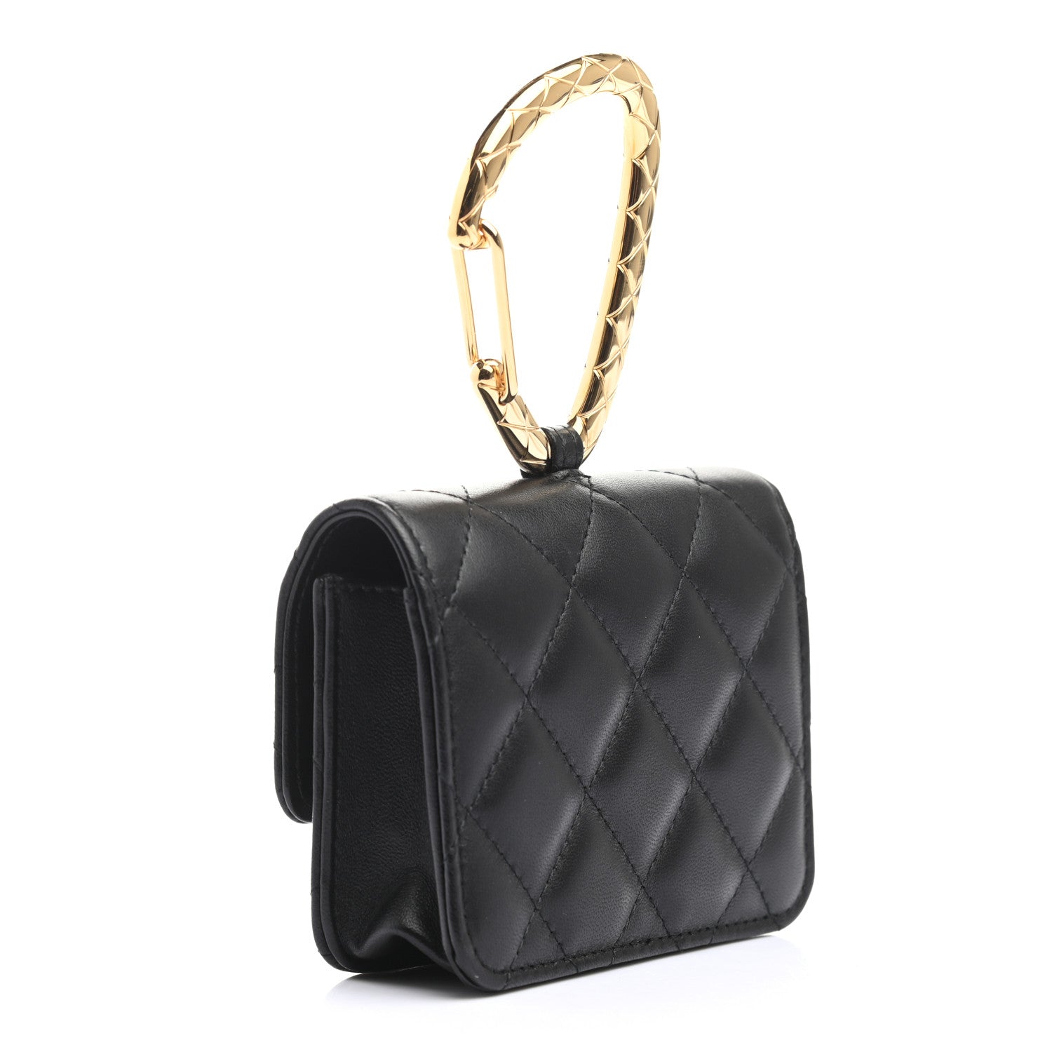 Chanel Lambskin Quilted CC Hook Card Holder Black 3 of 8