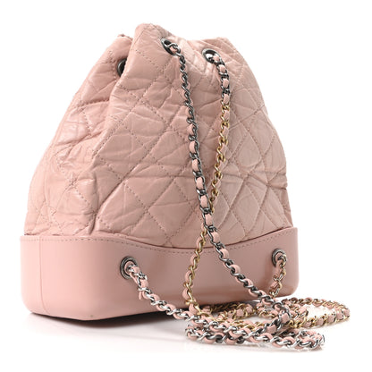 Chanel Aged Calfskin Quilted Small Gabrielle Backpack Pink 3 of 10