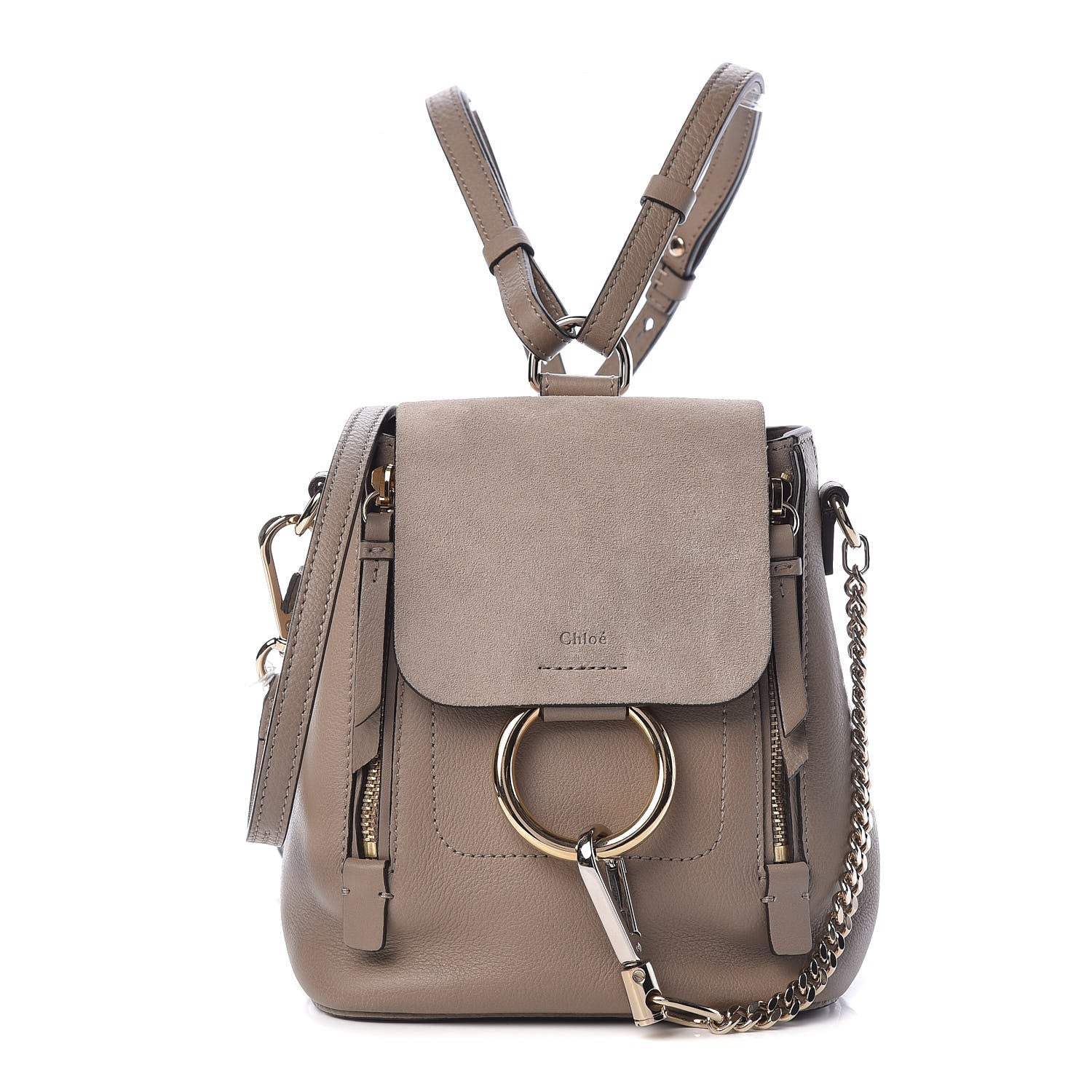 Chloe Suede Calfskin Mini Faye Backpack Motty Grey 1 of 10