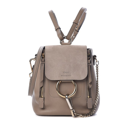 Chloe Suede Calfskin Mini Faye Backpack Motty Grey 1 of 10
