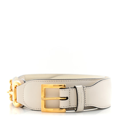 Gucci Efesto Leather Horsebit 25mm Belt 80 32 Mystic White 1 of 6