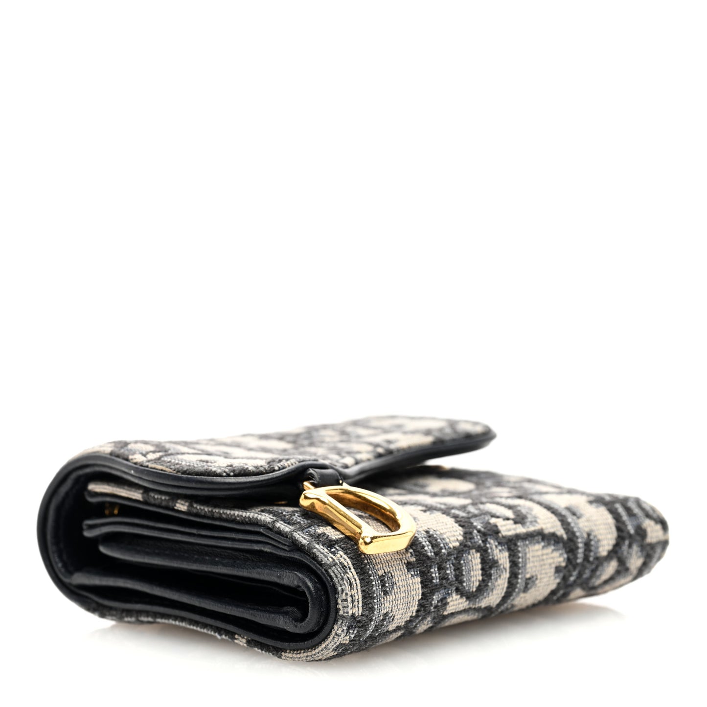 Oblique Saddle Lotus Wallet Blue