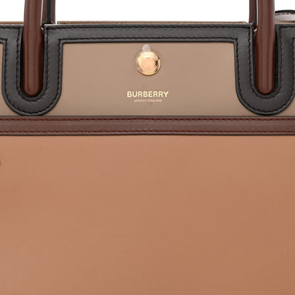 Burberry Calfskin Small Two Handle Title Bag Tan Brown 8 of 13