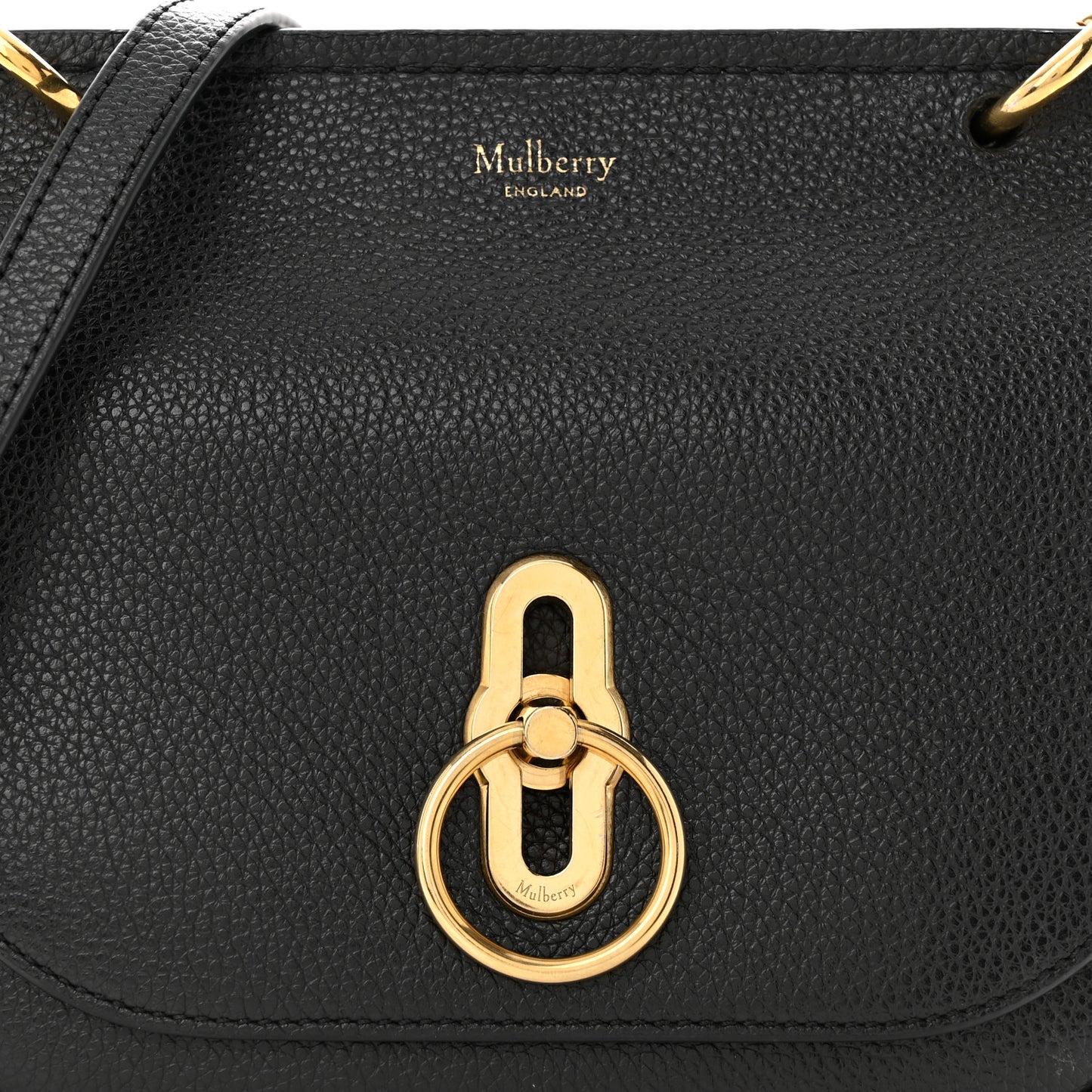 Small Classic Grain Calfskin Small Amberley Satchel Black