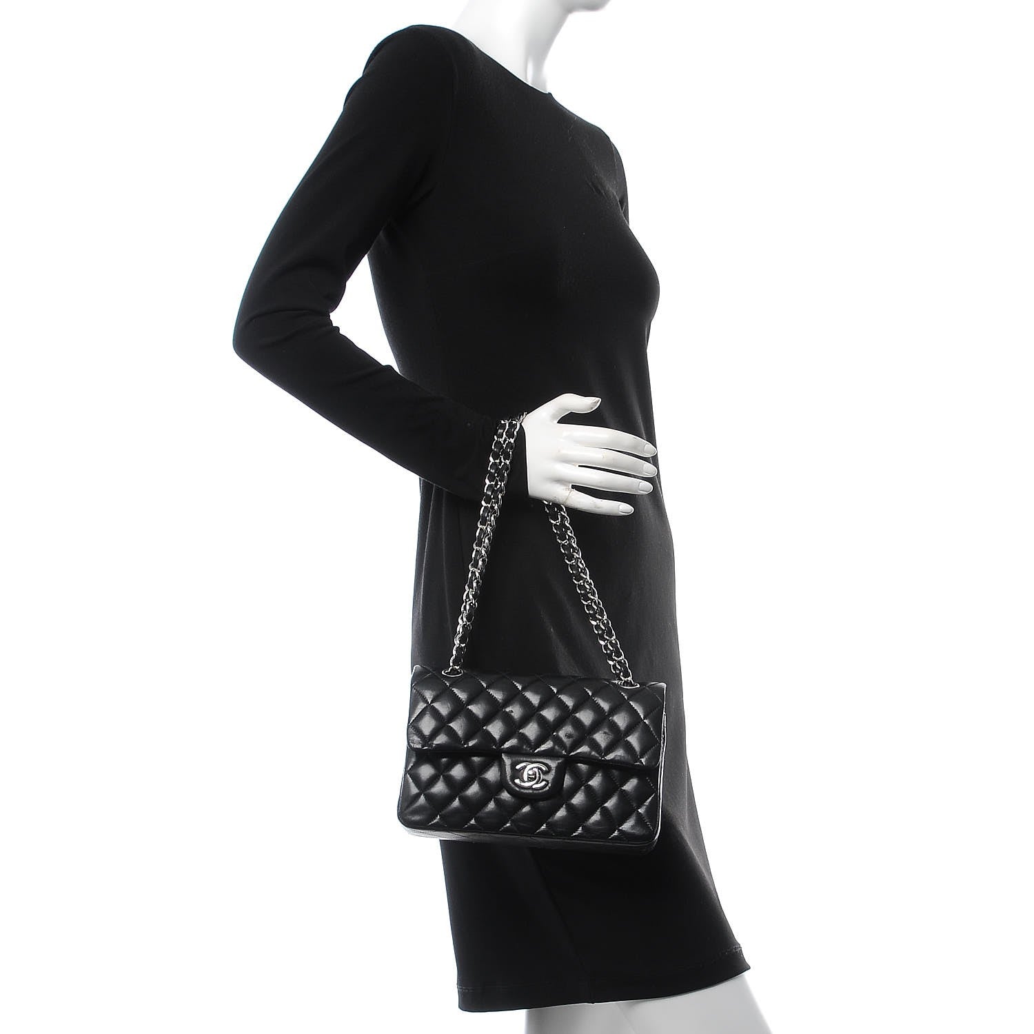 Chanel Lambskin Quilted Small Double Flap Black 2 of 11