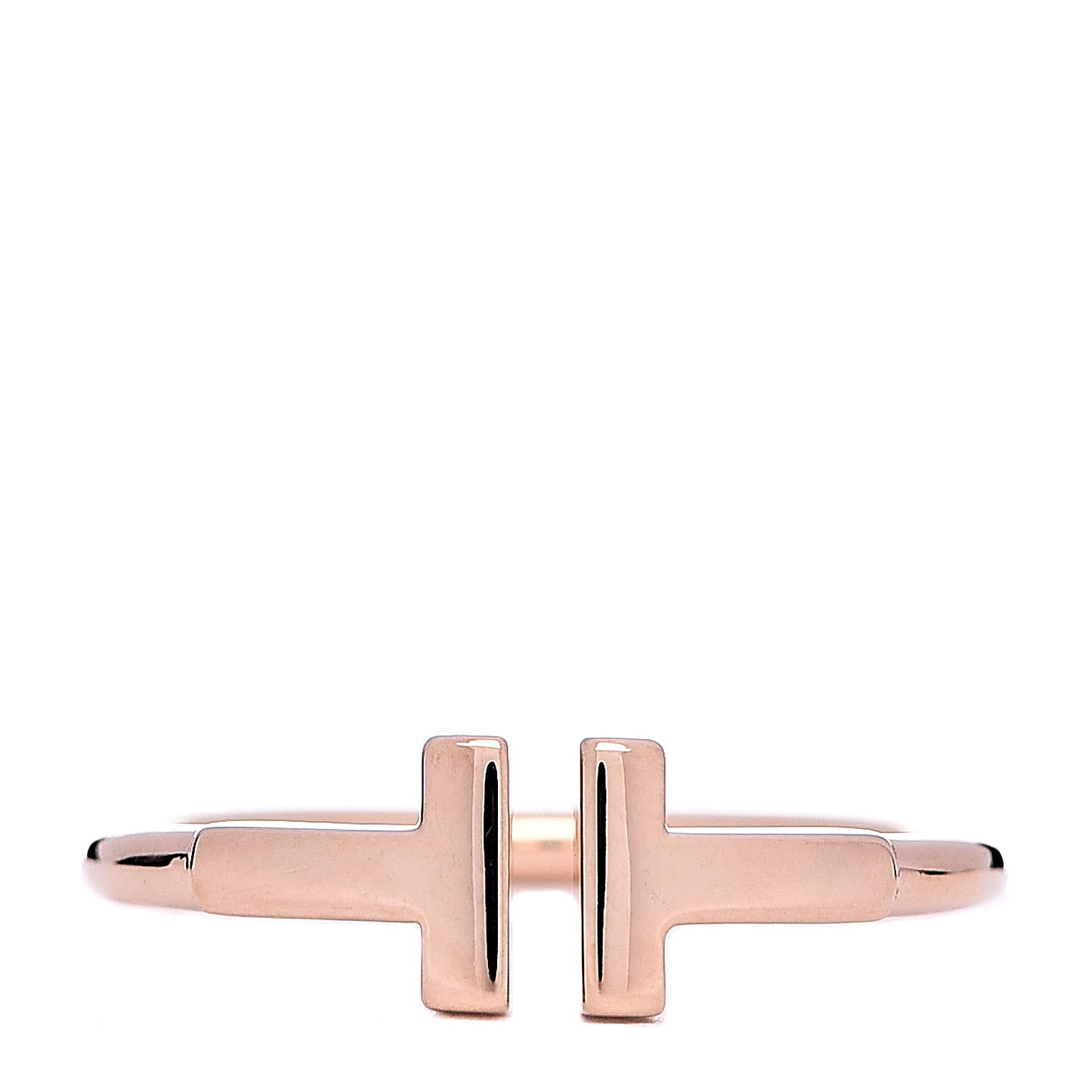 Tiffany 18K Rose Gold T Wire Ring 51 5.75 1 of 4