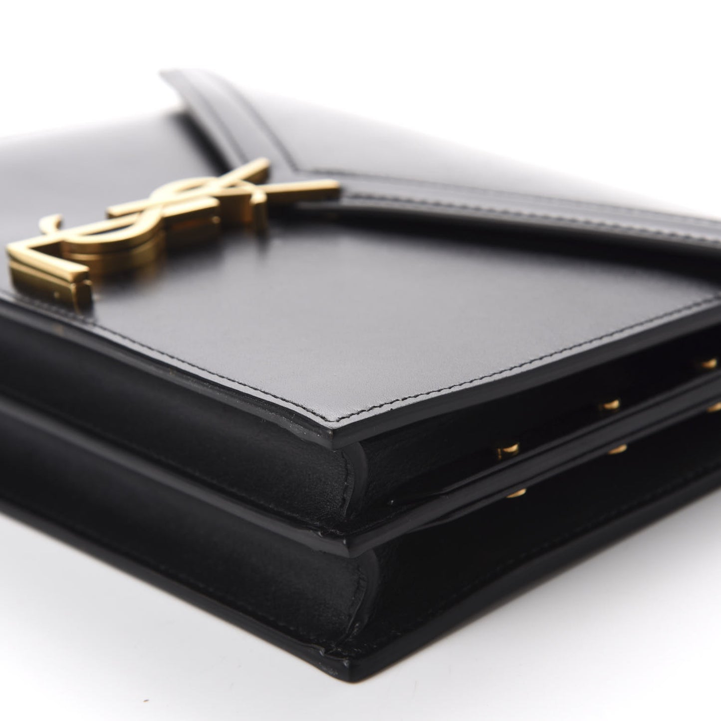 Smooth Calfskin Monogram Cassandra Clasp Bag Black