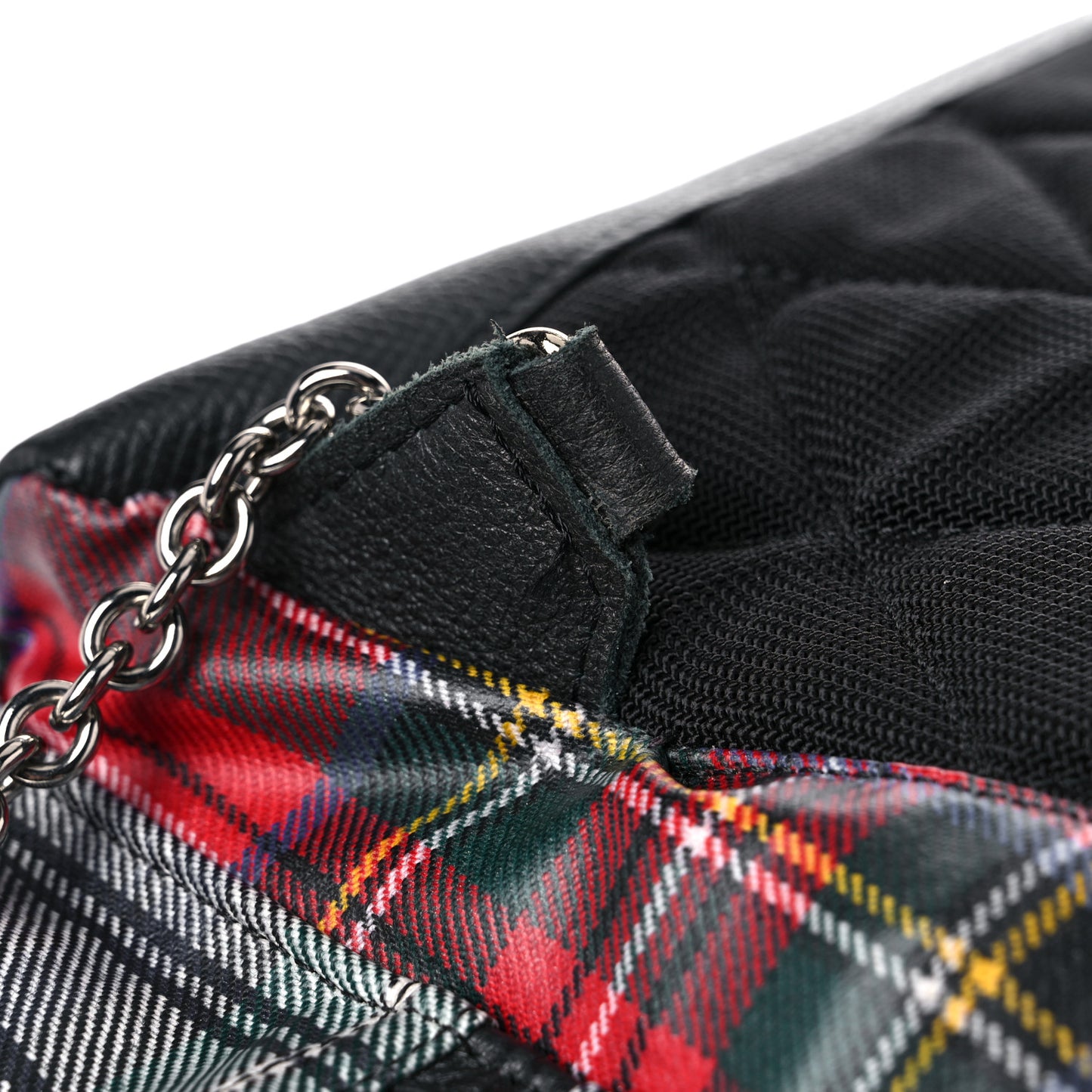 Laminated Tartan Patchwork Medium Rucksack Backpack Military Red