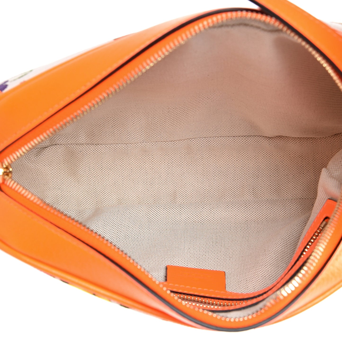 Canvas Flora Floral Shoulder Bag White Orange Fluo