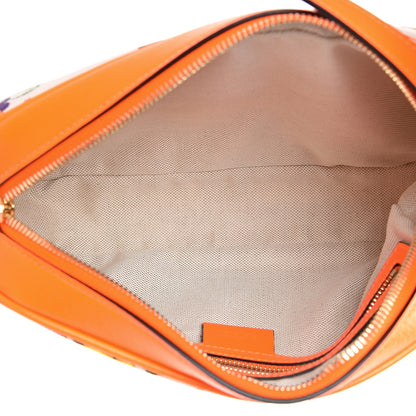 Gucci Canvas Flora Floral Shoulder Bag White Orange Fluo 4 of 10