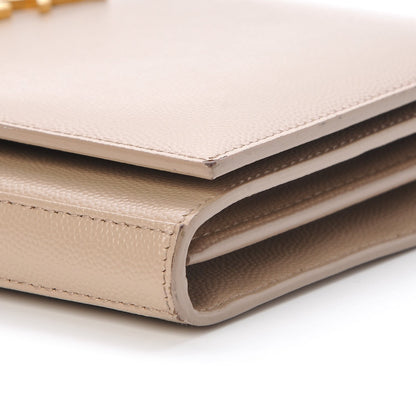 Saint Laurent Grain De Poudre Monogram Chain Wallet Dark Beige 9 of 10