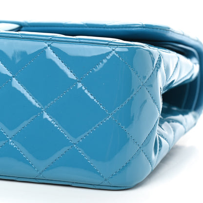 Chanel Patent Quilted Jumbo Double Flap Blue 6 of 10