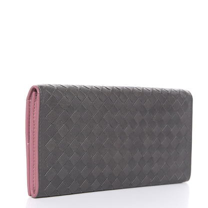 Bottega Veneta Nappa Intrecciato Continental Flap Wallet Light Grey Watteau 3 of 13