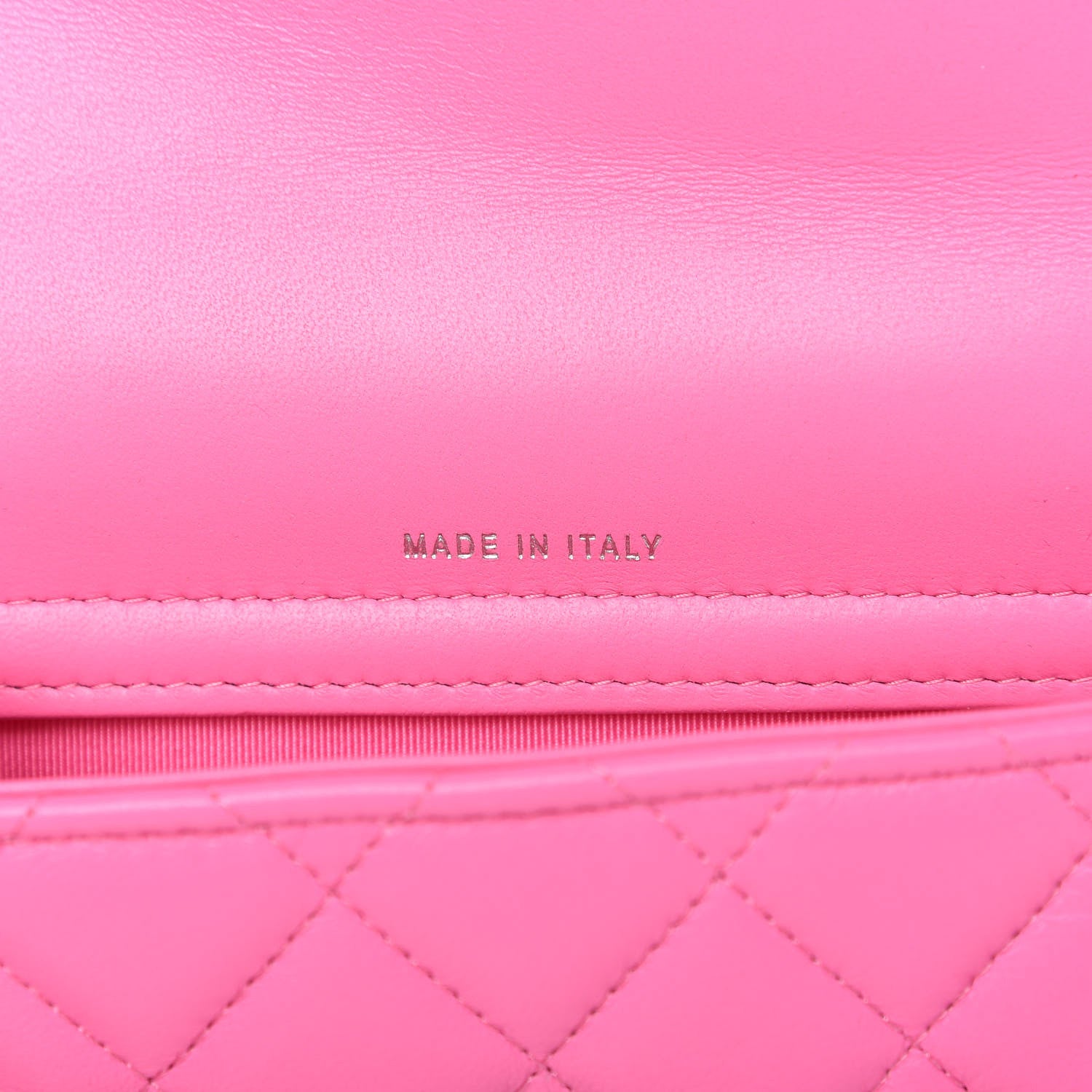 Chanel Lambskin Quilted Flap Phone Holder With Chain Neon Pink 9 of 12