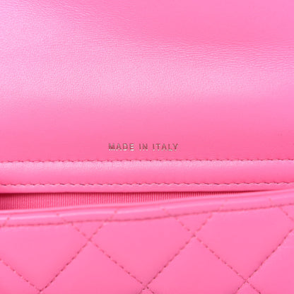 Chanel Lambskin Quilted Flap Phone Holder With Chain Neon Pink 9 of 12