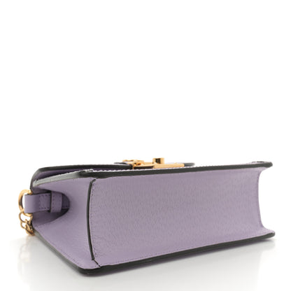 Gucci Textured Dollar Calfskin Mini Ophidia Padlock Top Handle Chain Shoulder Bag Lapis 4 of 11