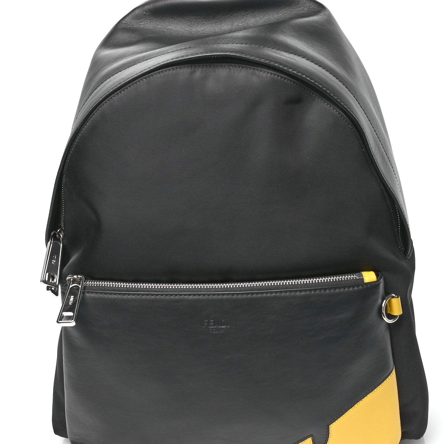 Fendi Nylon Vitello Grace Cruise Corner Bugs Pouch Pocket Backpack Black Sunflower 8 of 10