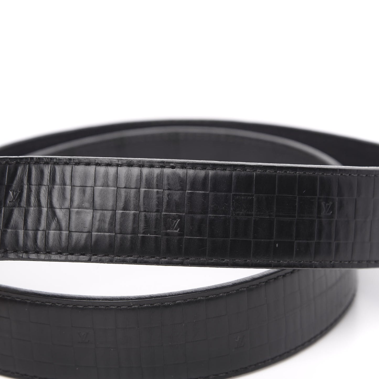 Calfskin Damier Embossed Inventeur Reversible Belt 95 38