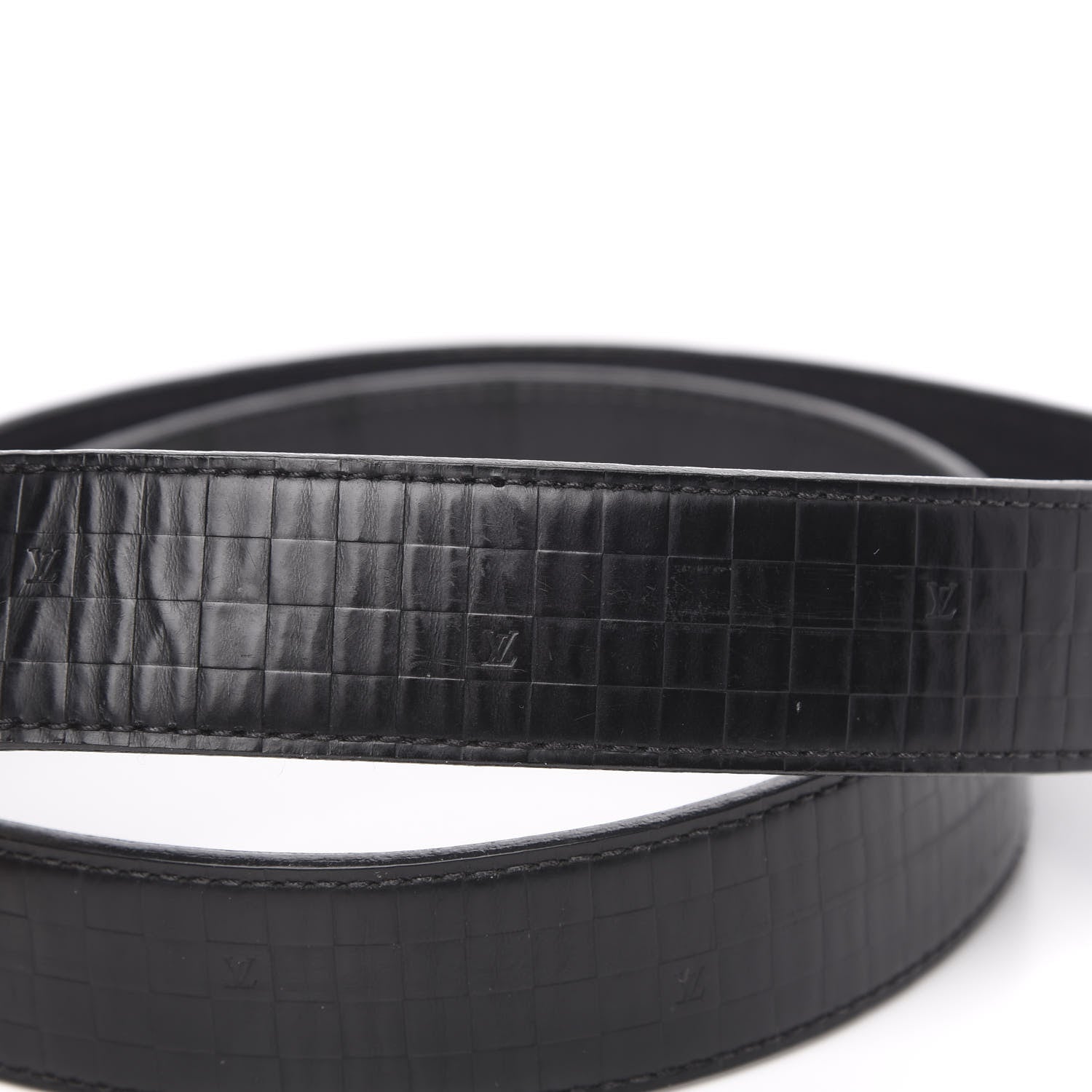 Louis Vuitton Calfskin Damier Embossed Inventeur Reversible Belt 95 38 5 of 6