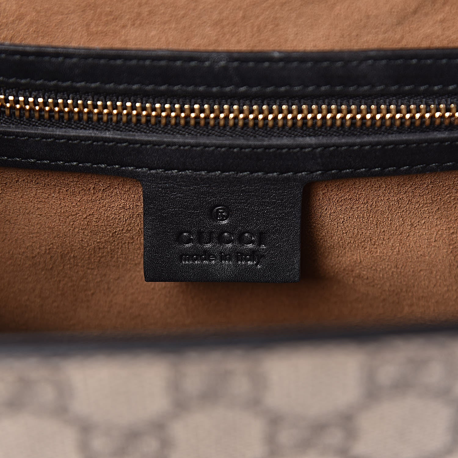 Gucci GG Supreme Monogram Calfskin Small Padlock Top Handle Bag Beige Black Cuir 6 of 13