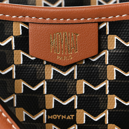 Moynat Calfskin Canvas M Mini Hobo Bag Brown 6 of 9