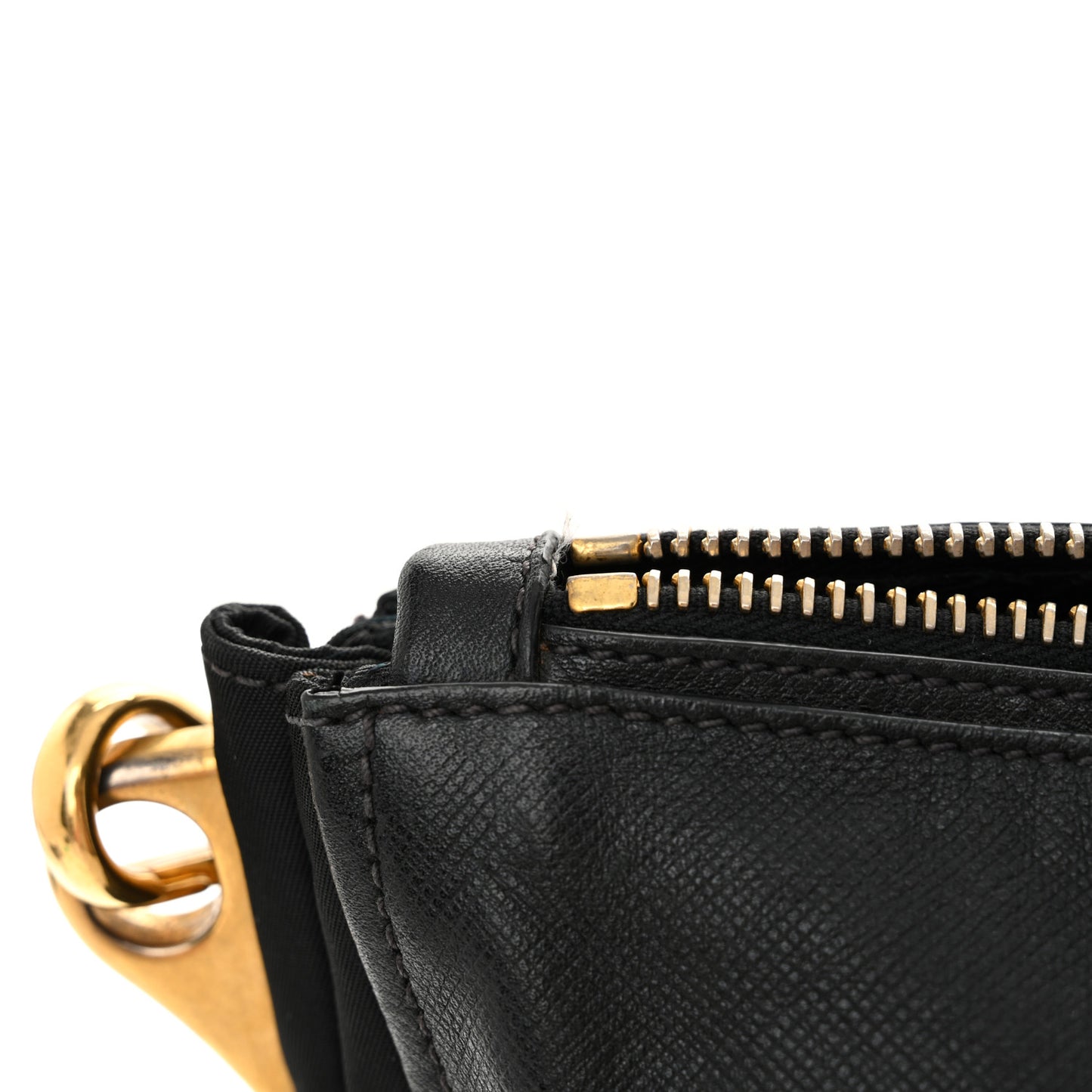 Saffiano Tessuto Nylon Satchel Black