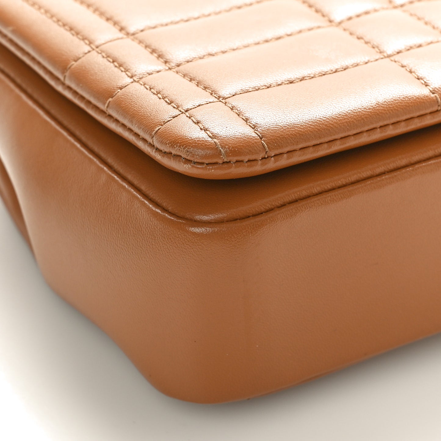 Lambskin Quilted Small Lola Bag Maple Brown