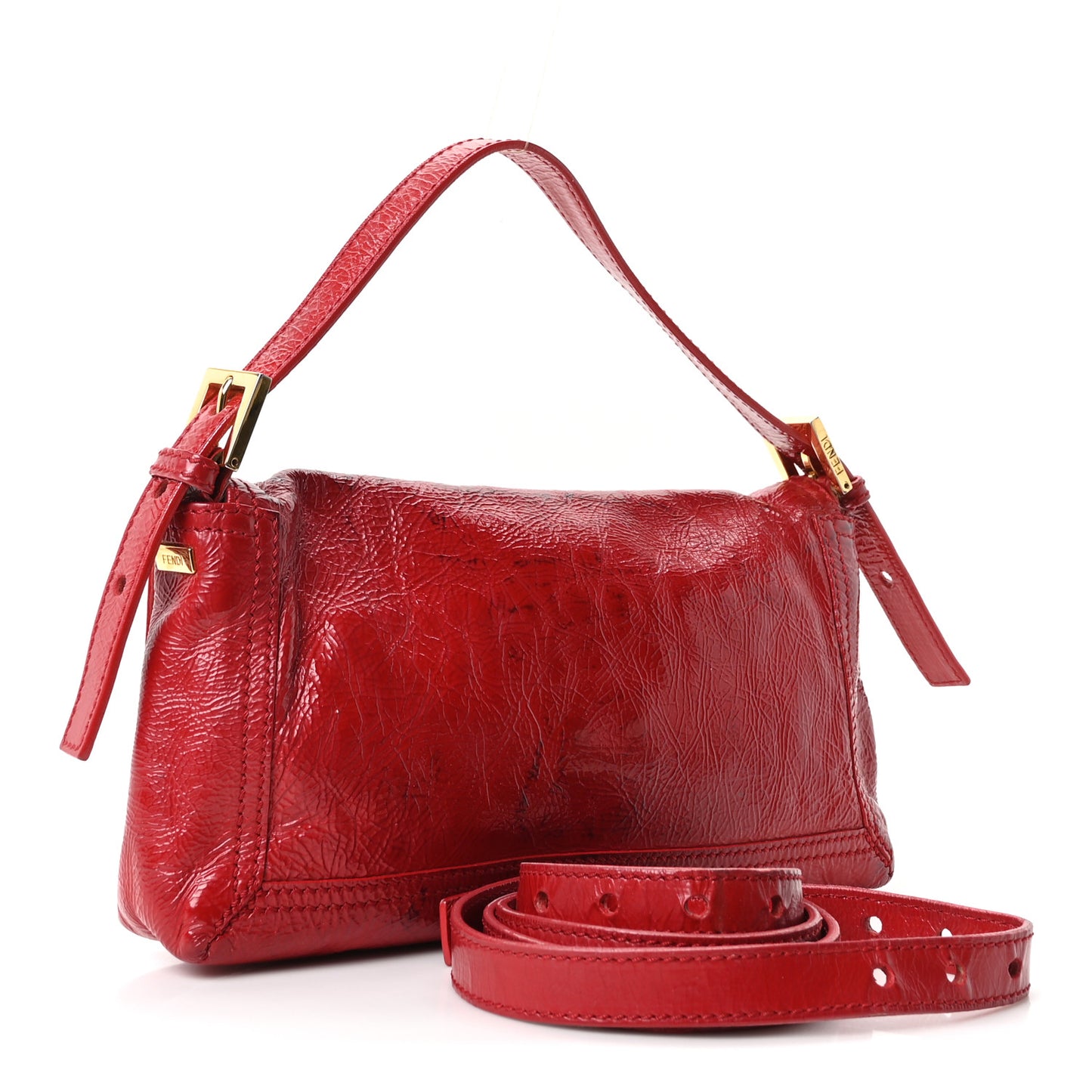 Vitello Naplak Medium Convertible Baguette Rosso