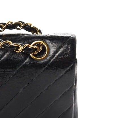 Chanel Lambskin Chevron Quilted Medium Double Flap Black 18 of 18