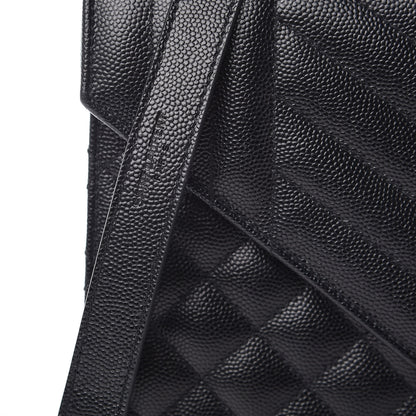 Saint Laurent Grain De Poudre Textured Mixed Matelasse Triquilt Medium Monogram Satchel Black 10 of 12