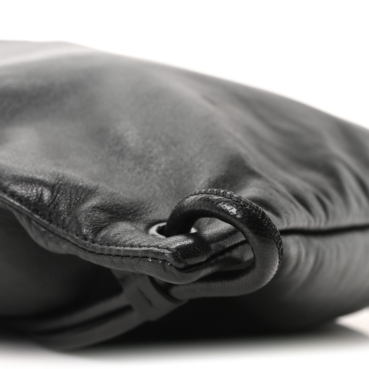 Saint Laurent Lambskin Teddy Drawstring Bag Black 10 of 11