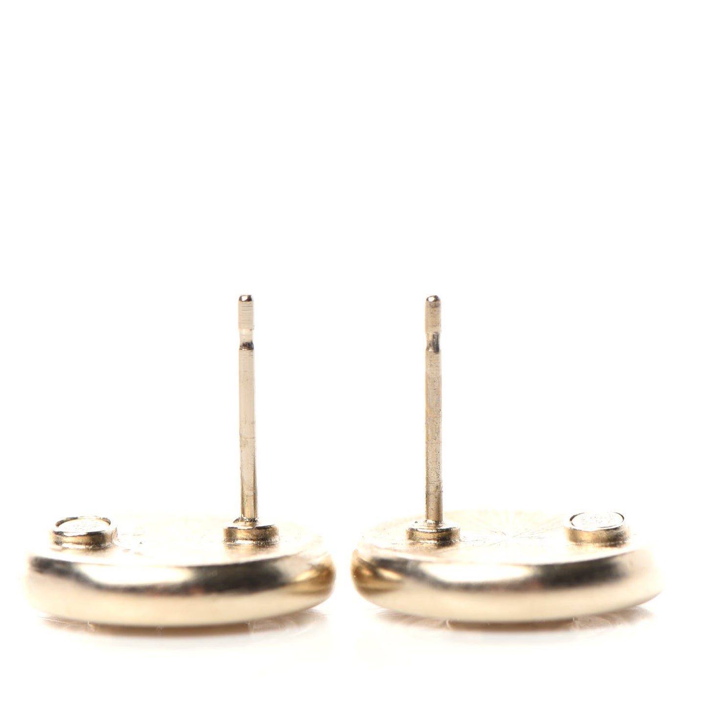 Crystal CC Round Earrings Light Gold