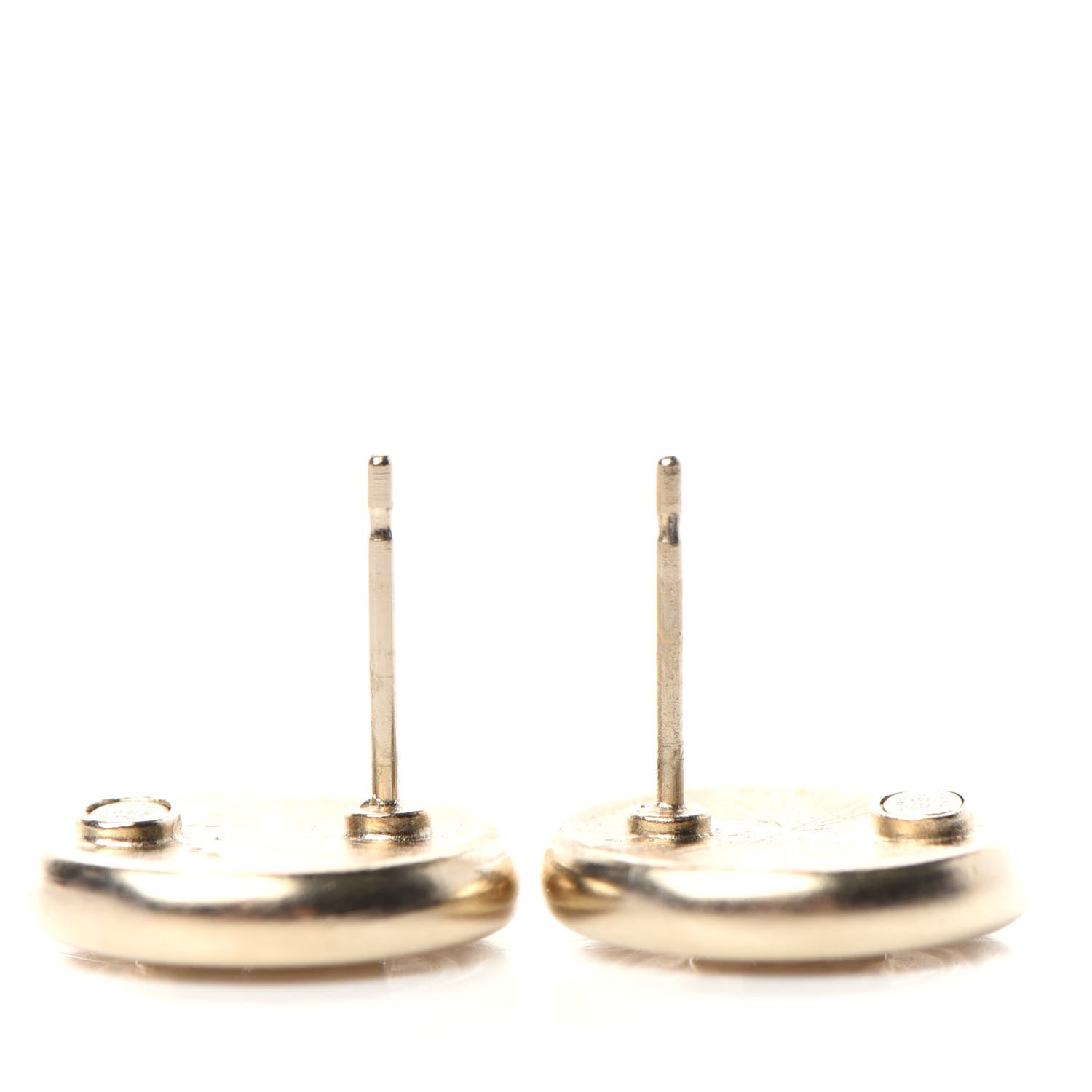 Chanel Crystal CC Round Earrings Light Gold 3 of 5