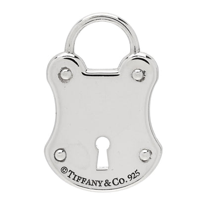 Tiffany Sterling Silver Diamond Emblem Lock Pendant 3 of 5