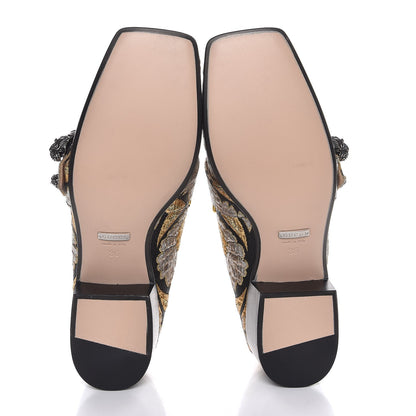 Gucci Brocade Floral Jacquard Dionysus Loafers 36 Black 5 of 8
