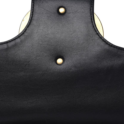 Gucci Calfskin Matelasse Maxi GG Marmont Top Handle Shoulder Bag Black 11 of 17