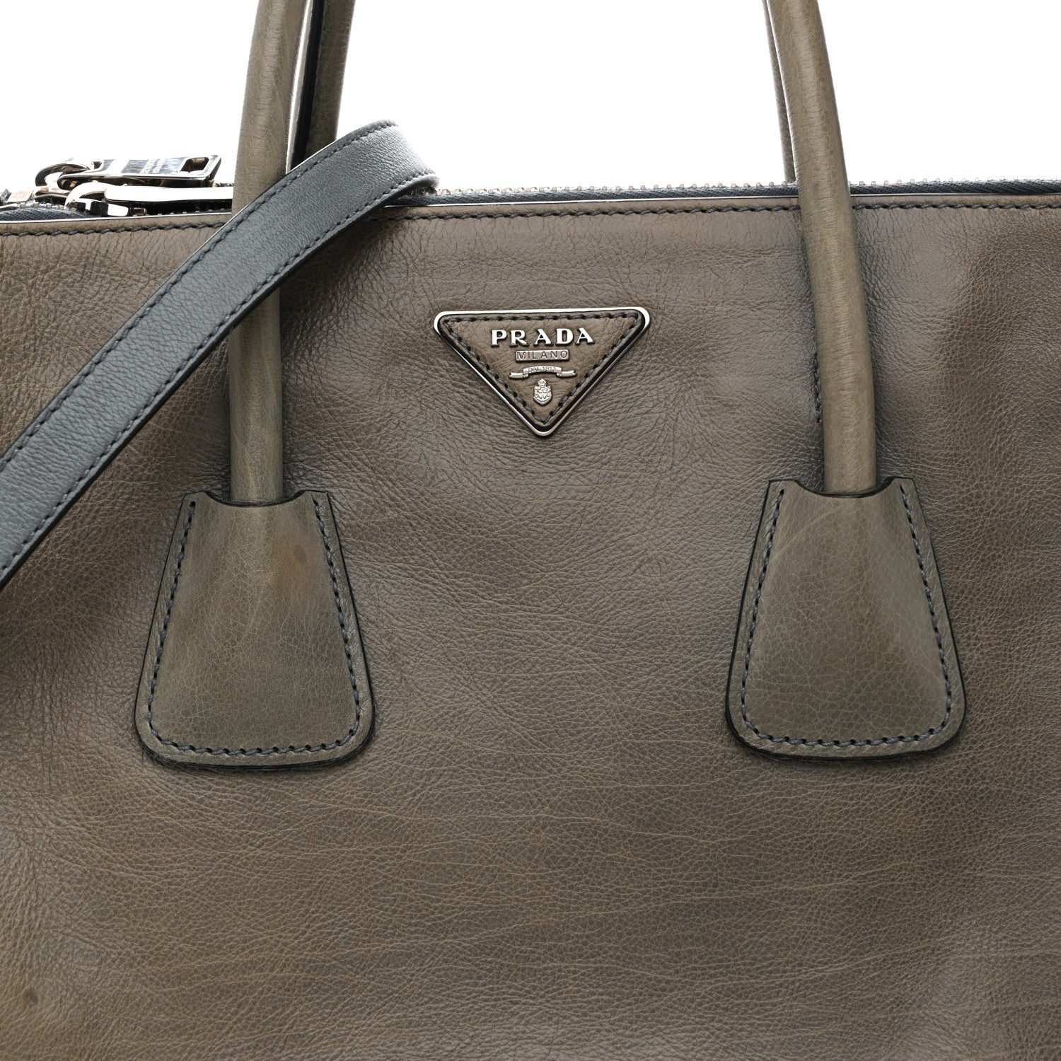 Prada Glace Calf Twin Pocket Tote Marine 8 of 17