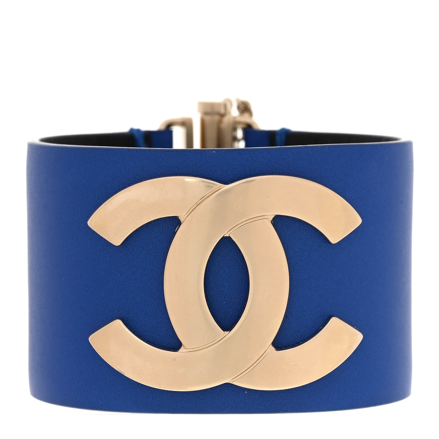 Chanel Calfskin CC Wide Cuff M Blue 1 of 6