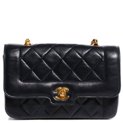 Chanel Lambskin Quilted Mini Flap Navy 1 of 8
