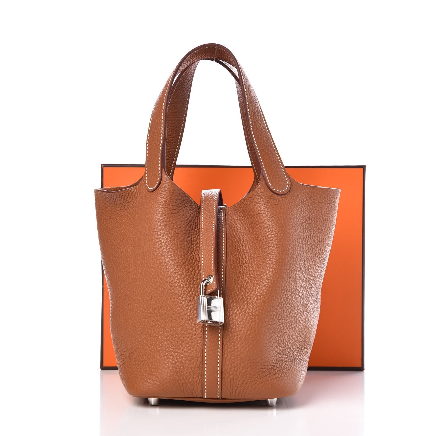 Hermes Taurillon Clemence Picotin Lock 18 PM Gold 305434