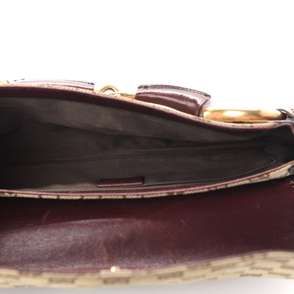 Gucci Monogram Studded Horsebit Clutch Bordeaux 5 of 12