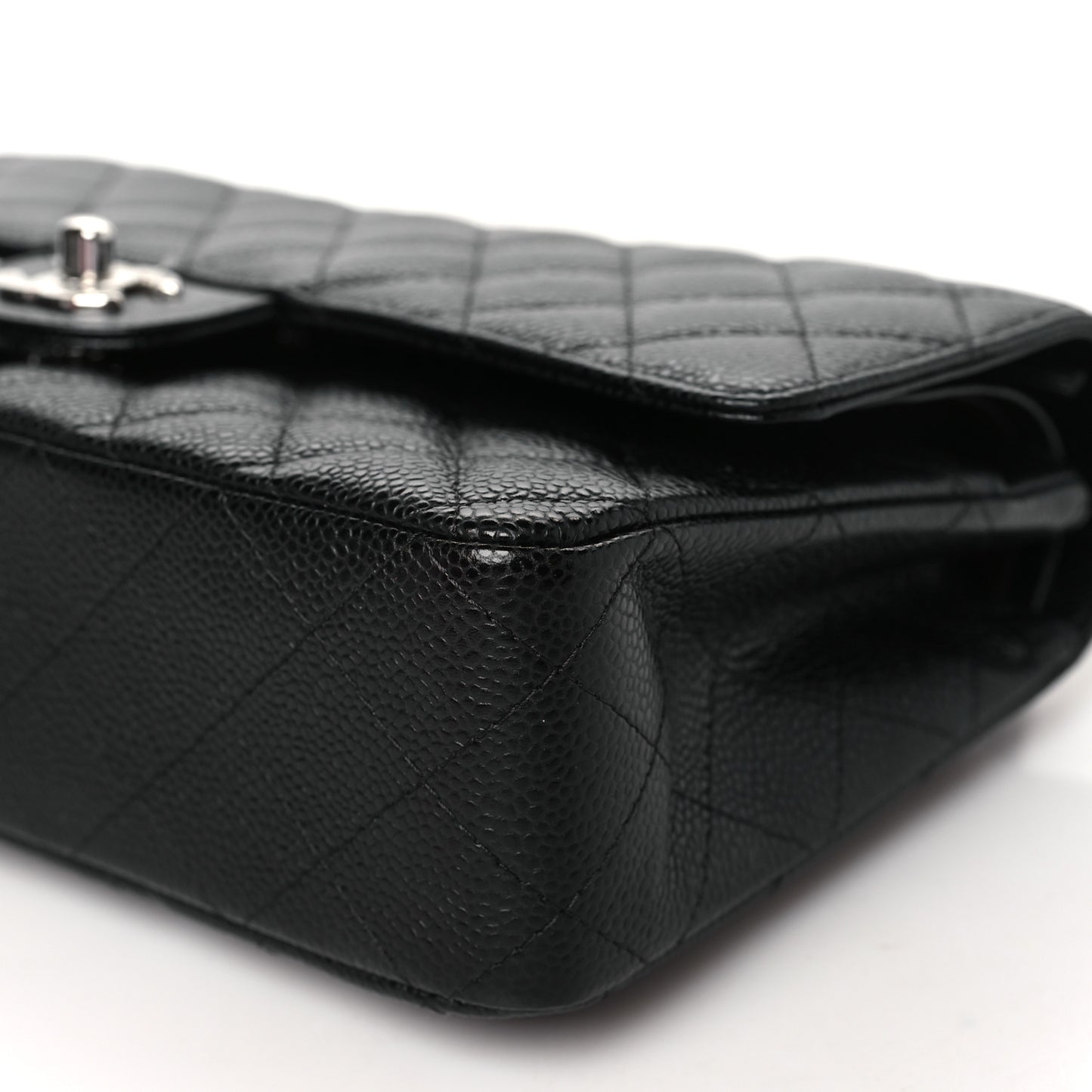 Caviar Quilted Medium Double Flap Black
