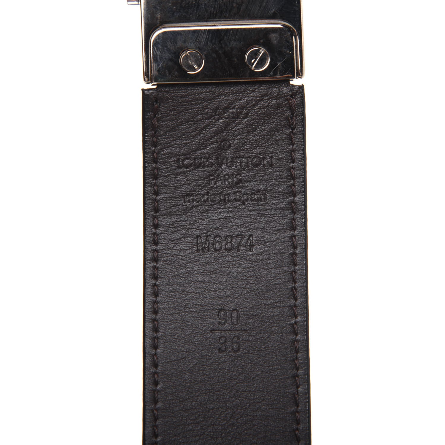 Louis Vuitton Calfskin 30mm Reversible Belt 90 36 Black Dark Brown 3 of 8