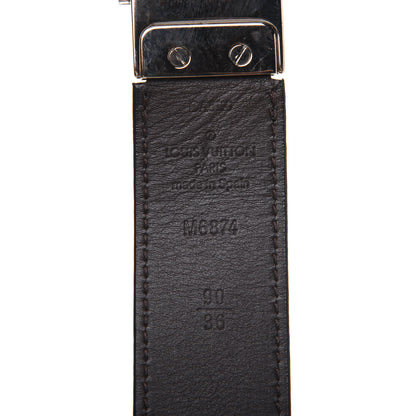 Louis Vuitton Calfskin 30mm Reversible Belt 90 36 Black Dark Brown 3 of 8