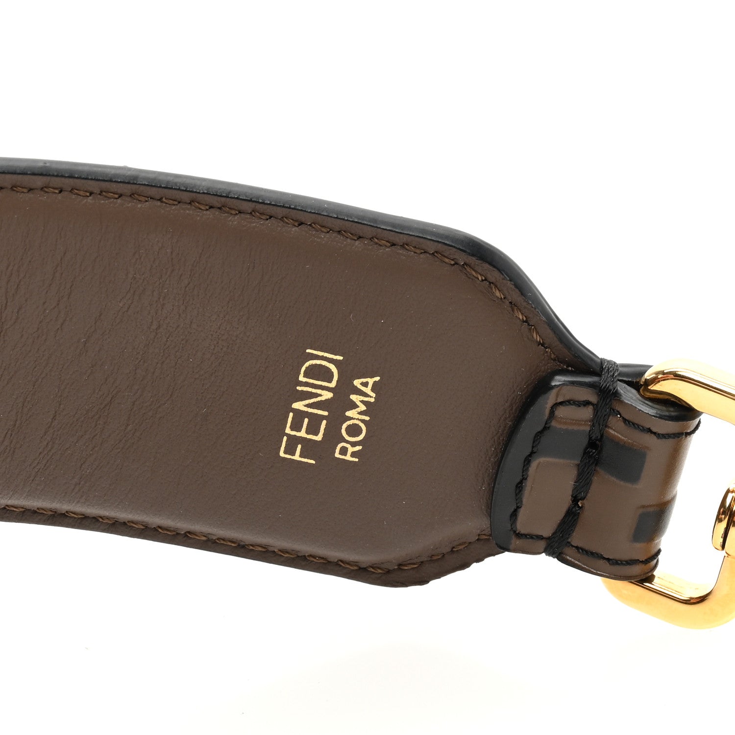 Fendi Vitello Century Bi-Color FF 1974 Embossed Strap You Maya Black 3 of 4