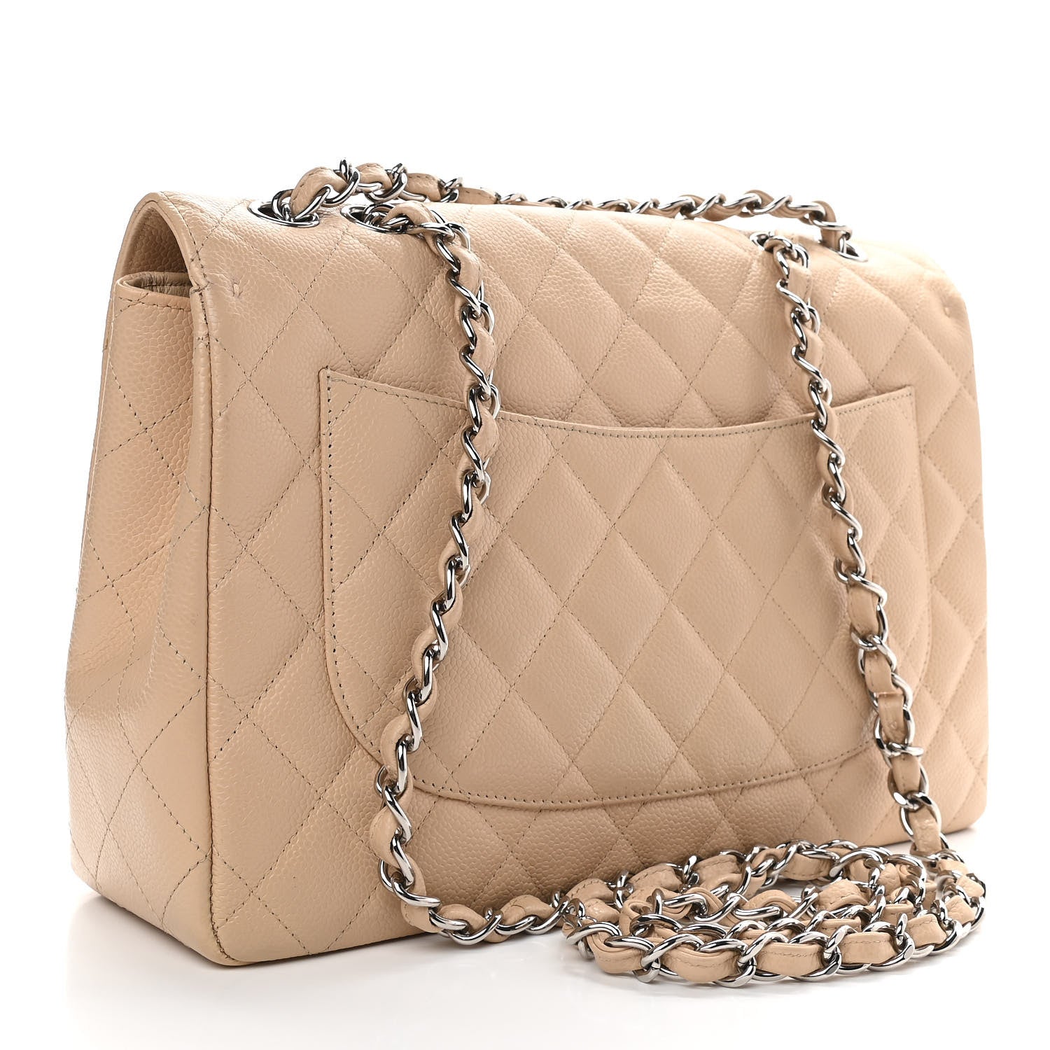 Chanel Caviar Quilted Jumbo Single Flap Beige Clair 2 of 10